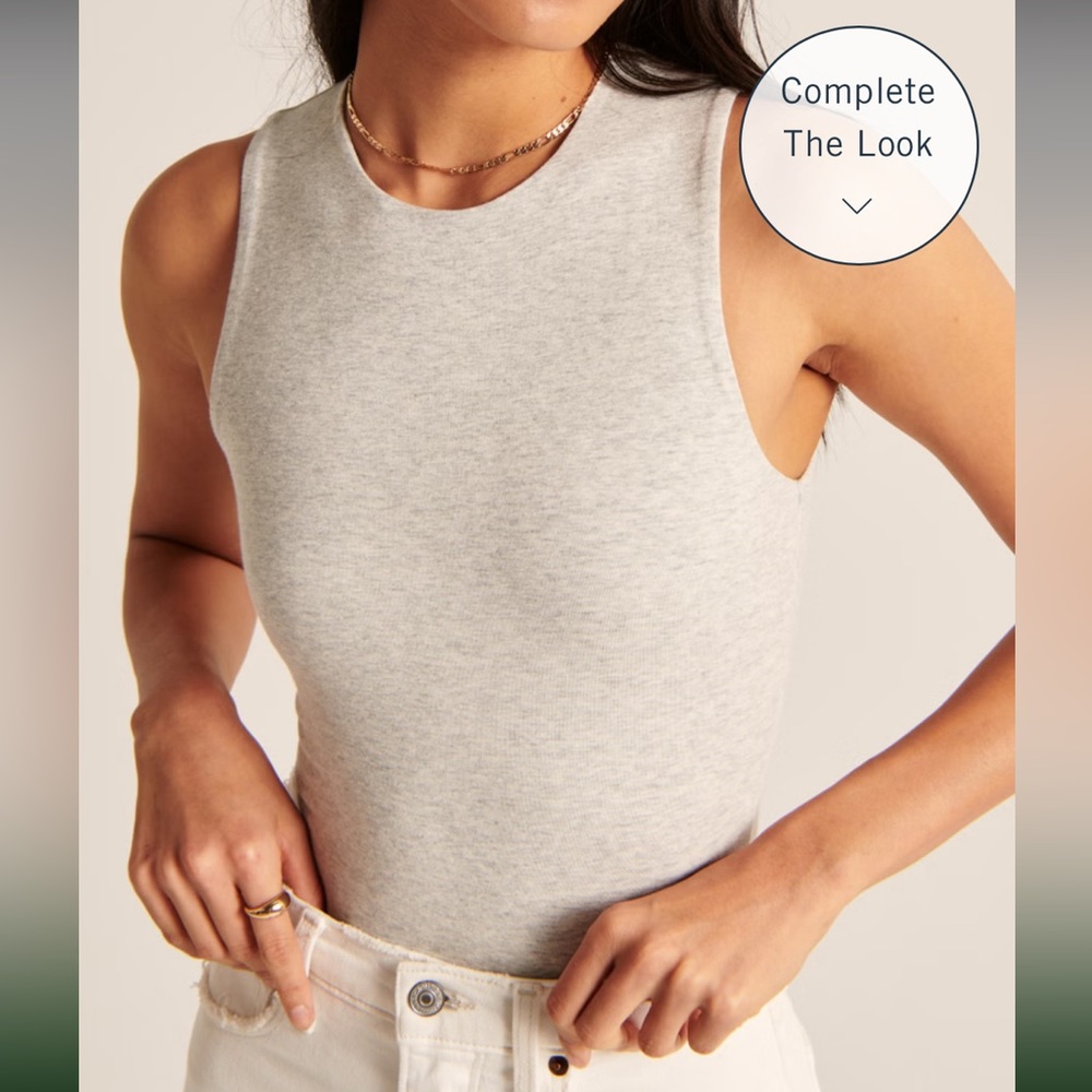 Abercrombie & Fitch| Cotton Seamless Fabric Crew Tank Bodysuit